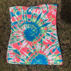 Fun tye dye strapless top